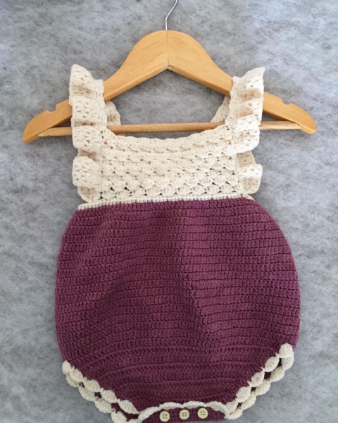 Plum dungarees available in sizes for one year babies